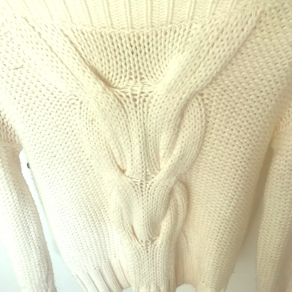 White knitted sweater